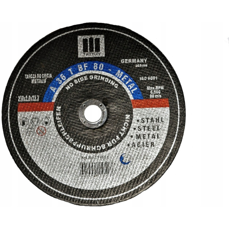 Tarcza    do przecinania stali    230x2,0   TRYTON